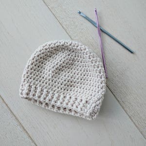 Perfect Simple Crochet Beanie Pattern, Instructions for Baby, Kids and Adults Sizes, Crocheted Hat Pattern for Women, Girls and Men. Unisex image 7