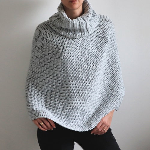 Cowl Neck Crochet Capelet Pattern Cowl Neck Crochet Poncho - Etsy