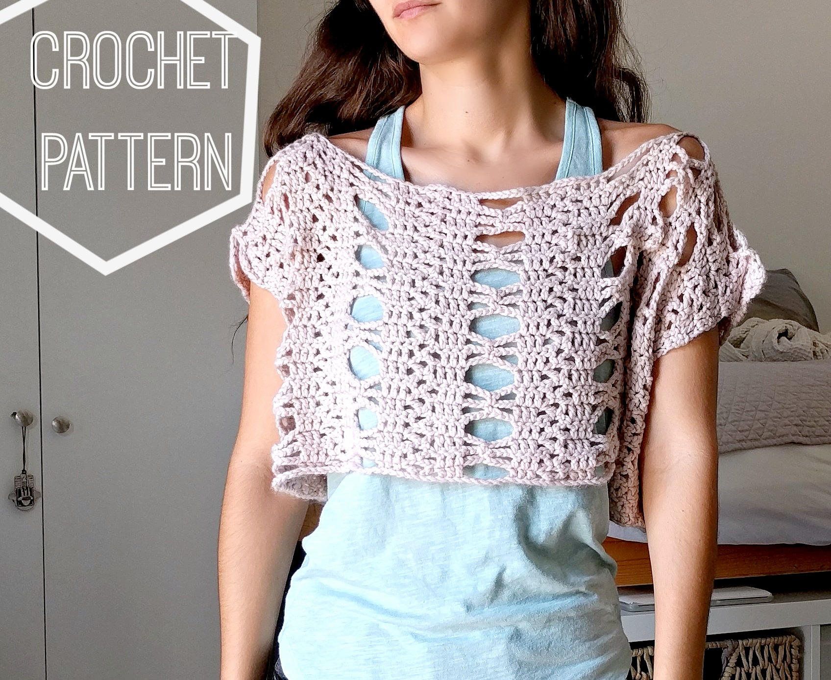 Lace Crochet Boxy Top Pattern, Instructions for Women's