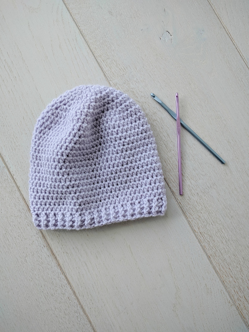 Perfect Simple Crochet Beanie Pattern, Instructions for Baby, Kids and Adults Sizes, Crocheted Hat Pattern for Women, Girls and Men. Unisex image 8