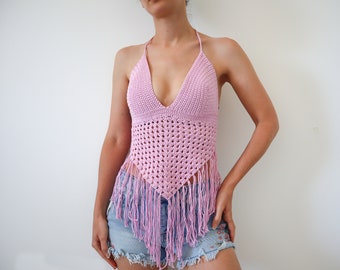 Crochella Crochet Top Pattern: Granny Triangle Bralette (PDF Download)