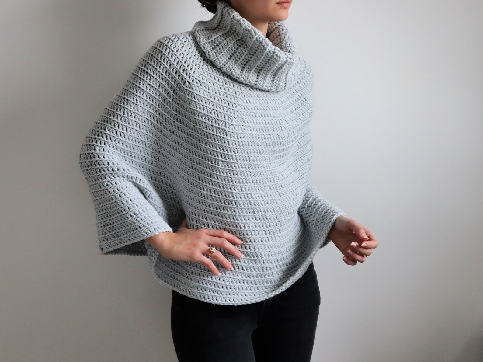 Cowl Neck Crochet Capelet Pattern Cowl Neck Crochet Poncho Etsy