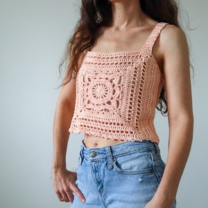 Willow Granny Square Crochet Top Pattern: Boho Summer Women’s Tank or Crop Top (PDF) image 8