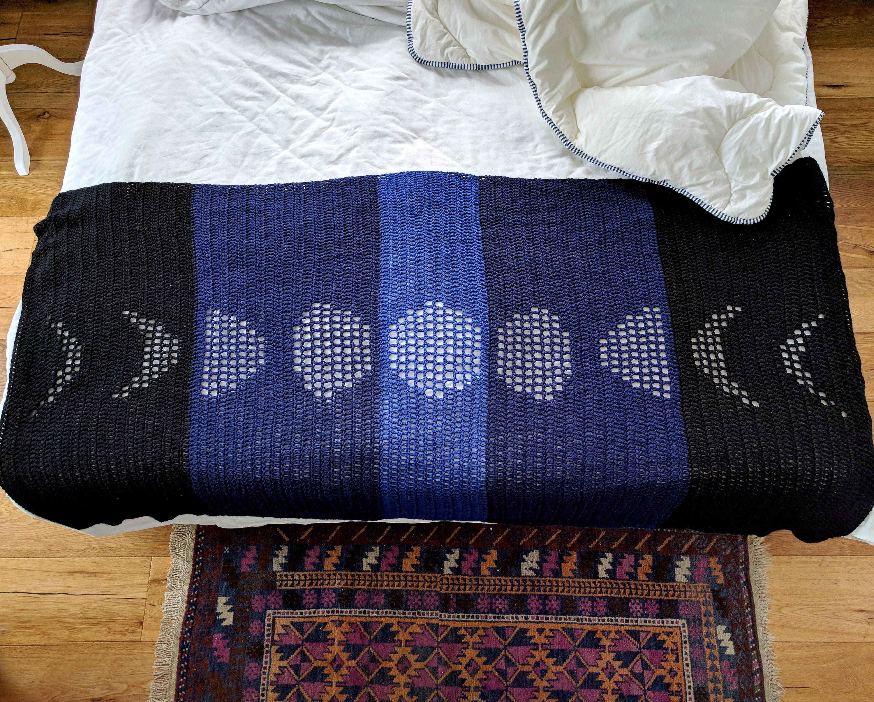 Moon Phases Blanket Crochet Pattern Filet Crochet Instructions