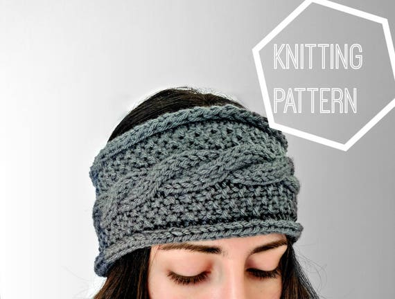 Seeds And Cables Knit Ear Warmer Pattern Beginner Friendly Cabled Headband Knitting Pattern For Women Womans Winter Cable Knit Earwarmer