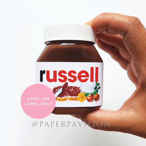 Personalised Nutella Jar Label 400g Nutella Label Etsy