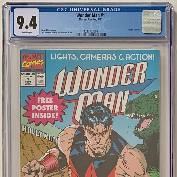 Wonder Man 1 CGC 9.4 With Poster - 1st Ongoing Solo Series - Marvel Comics 1991