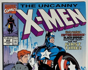 Uncanny X-Men #268 Captain America/Black Widow App. - Jim Lee Cover - Marvel Comics 1990