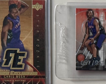2003-04 Upper Deck Chris Bosh Rookie Exclusives J4 Jersey / Reflections 129 Serial Numbered Basketball Cards