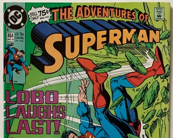 The Adventures of Superman #464 - 1st Meeting Superman vs LOBO - DC Comics 1990
