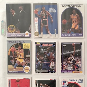 Magic Johnson Hall-of-Famer Los Angeles Lakers Lot de 9 cartes de basket-ball