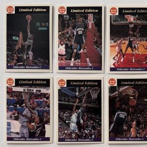 1991-92 Dikembe Mutombo Front Row, édition limitée, jeu complet de 7 cartes de basket-ball recrue