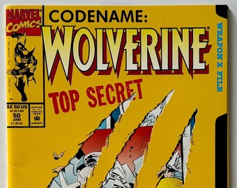 Wolverine 50 Die-Cut Cover (Marc Silvestri Cover) - Marvel Comics 1992 VF+ 8.5
