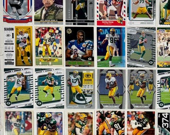 Green Bay Packers Football Card Lot: 1980s-2000s Topps, Upper Deck, Panini, Pro Set - 32 Cards