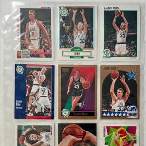 Lot de 9 cartes à collectionner de basketball Larry Bird Boston Celtics Hall of Famer 1990-1992