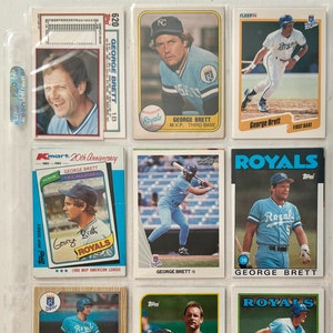 George Brett Hall-of-Famer K.C. Royals One-Sheet 80s 90s Baseball Card Lot of 18