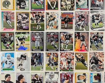Oakland / Las Vegas Raiders 1978 to 2024 Topps Upper Deck Panini NFL Football Trading Cards Vintage Lot of 40