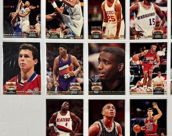 1992-93 Topps Stadium Club Rookie Basketball Trading Cards Lot of 13