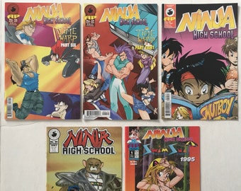 Ninja High School #s 56 57 59 60 Swimsuit Special 4 Lot of 5 - Antarctic Press 1995-1997