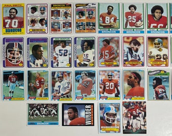 Denver Broncos 1970s 1980s Topps Football NFL Trading Cards Vintage Lot of 31