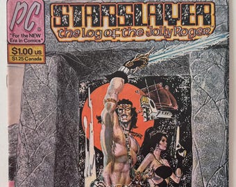 Starslayer The Log of the Jolly Roger 1 - Mike Grell Auto - 1st Rocketeer Ad Appearance - Pacific Comics 1982