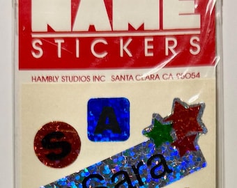Hambly Studios Prismatic Name Sticker Metallic Glitter Scrapbooking Crafting Vintage 1990s - SARA