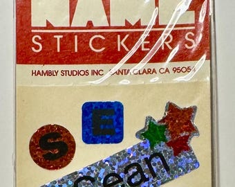Hambly Studios Prismatic Name Sticker Metallic Glitter Scrapbooking Crafting Vintage 1990s - SEAN