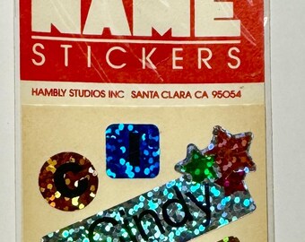 Hambly Studios Prismatic Name Sticker Metallic Glitter Scrapbooking Crafting Vintage 1990s - CINDY