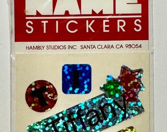 Hambly Studios Prismatic Name Sticker Metallic Glitter Scrapbooking Crafting Vintage 1990s - TIFFANY