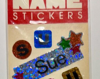 Hambly Studios Prismatic Name Sticker Metallic Glitter Scrapbooking Crafting Vintage 1990s - SUE