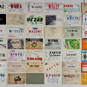 QSL Ham Radio Cards USA + International PostCards 1940s to 90s Vintage Lot of 55