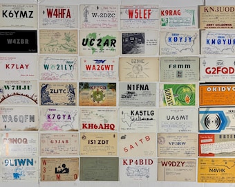 QSL Ham Radio Cards USA + International PostCards 1940s to 90s Vintage Lot of 55