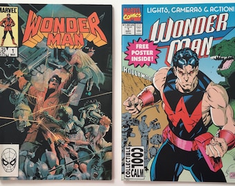 Wonder Man #1 With Poster 1991 and #1 1986 - 1st Ongoing Series / Solo Tittle - Marvel Comics