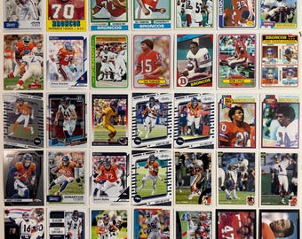Denver Broncos Football NFL Trading Cards 1974 to 2024 Vintage Lot of 35