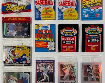 Topps Donruss Fleer Lot of 10 New Factory Sealed Baseball Card Packs 1986-2010