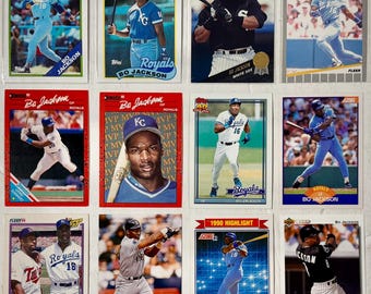 Bo Jackson Baseball Card Lot of 12 Topps Fleer Upper Deck Donruss Score 1988-1994