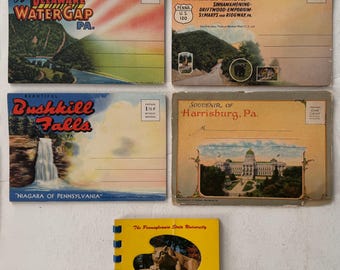 Greetings From Pennsylvania Souvenir Postcard Folder Book PA University Lot of 5