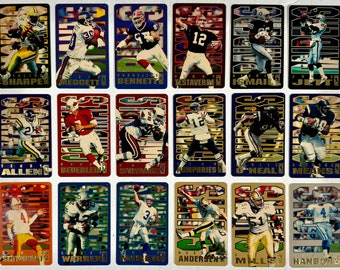 NFL 1994 Pro Tag Plastic Football Trading Card Dog Tags Vintage Lot of 18 - RARE