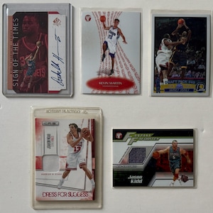 Topps, Upper Deck, lot de 5 cartes de basket-ball Panini, recrue, lunette, numéro de série, auto, occasion du jeu