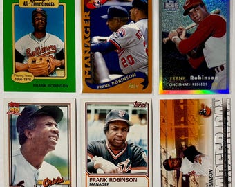 Frank Robinson Orioles Giants Expos Reds HOFer Baseball Trading Cards 1983-2012 Mixed Lot of 6
