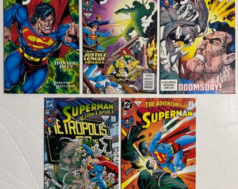 Superman Doomsday Key Issues Action Comics, Adventures, Man of Steel DC Lot of 5