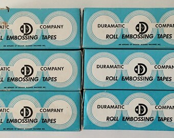 Vintage Duramatic Embossing Label Maker Tape Roll Lot of 60 Black Gold Gray Red