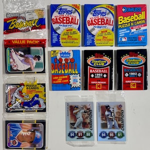 Topps Donruss Fleer Lot of 9 New Factory Sealed Baseball Card Packs 1986-2010