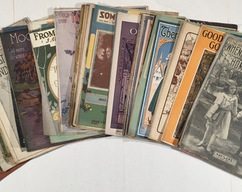 Antique Sheet Music / Song Books Collection Mixed Lot of 62 Vintage 1899-1950s
