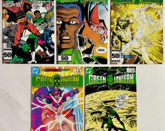 Green Lantern 189 190 191 192 193 Lot of 5 - Origin and 1st New Star Sapphire / M.A.S.K. Preview Insert - DC Comics 1985