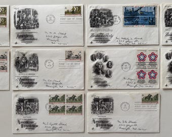 1971-1973 Official First Day of Issue Cover American Revolution Stamp Lot of 10