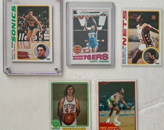 1973-1981 Topps Rookie NBA Basketball Cards Lot of 5 - Bernard King, Chris Ford, Dennis Johnson, Vinnie Johnson, Darryl Dawkins