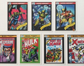 1990 Marvel Universe Impel Wolverine X-Men Comic Book Super Heroes Trading Cards Lot of 7