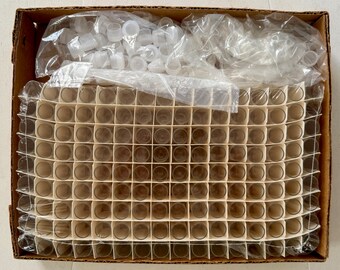 Lot De 144 Flacons En Verre Ambre 1 Dram Avec Bouchon à Liner - 15x45 Mm - Neuf