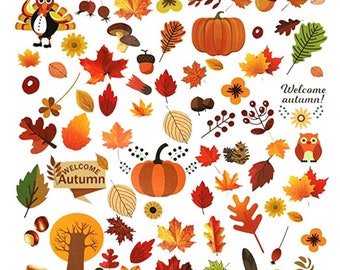 Viseeko 144PCS Fall Leaves Window Clings Non Adhesive Window Sticker 12 Sheets Window Decals for Autumn Party Decor Ornaments